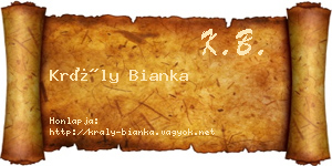 Krály Bianka névjegykártya