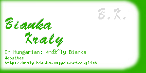 bianka kraly business card